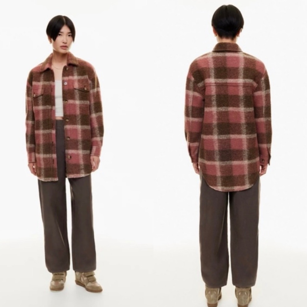 Aritzia Wilfred Free Ganna Long Shirt Jacket XS NWT | Wool Blend Oversized Coat